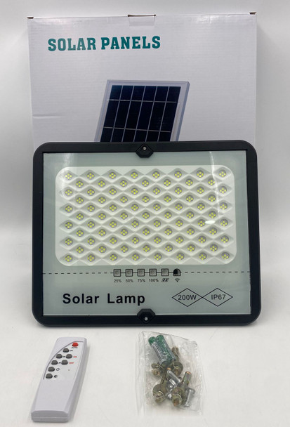 LAMP LED SOLAR FLOOD 200W IP67 WITH SOLAR PANEL