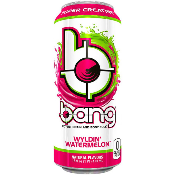 BANG ENERGY DRINK SUPER CREATINE WYLDIN WATERMELON 16fl oz 473ml