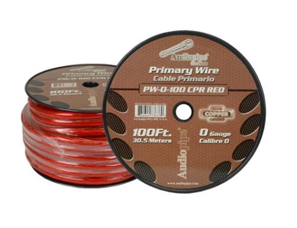 POWER CABLE CAR 0G YDS PW-0 CPR-100 RED AUDIO PIPE SOLD PER YARD