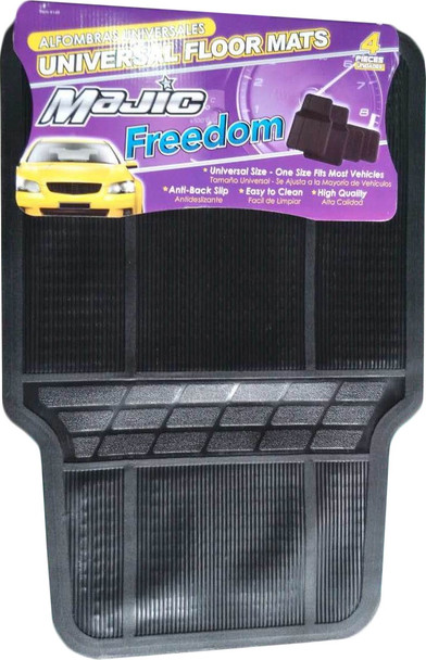 CAR MAT UNIVERSAL MAJIC 149 FREEDOM 4PCS RUBBER BLACK 4-SEATERS +