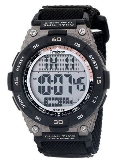 Watch Armitron Sport Men's 40/8330BLK Brown Accented Digital Chronograph Black Nylon Strap