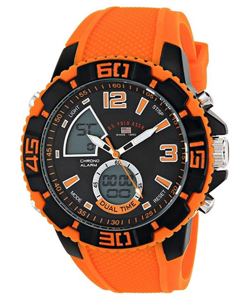 Watch U.S. Polo Assn. Sport Men's US9483 Sport with Orange Silicone Band