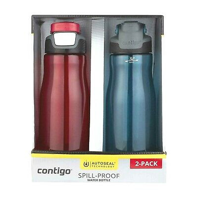 Travel Mug Water Bottle Contigo Autoseal Fit 32Oz Spill Proof 2Pack