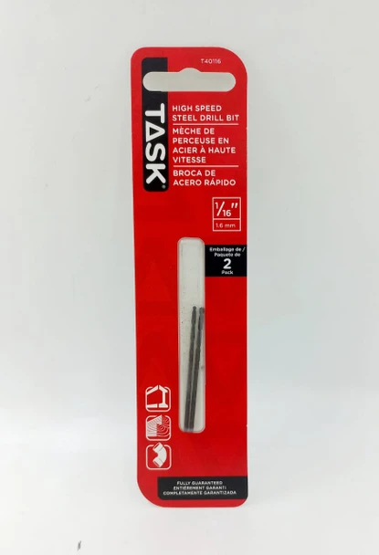 DRILL BIT TASK METAL HSS 1/16" T40116 2PC PK