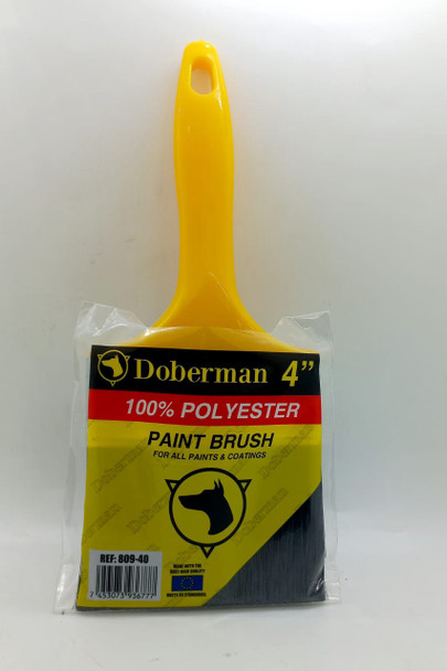 PAINT BRUSH 4" DOBERMAN YELLOW PLASTIC HANDLE 809-40