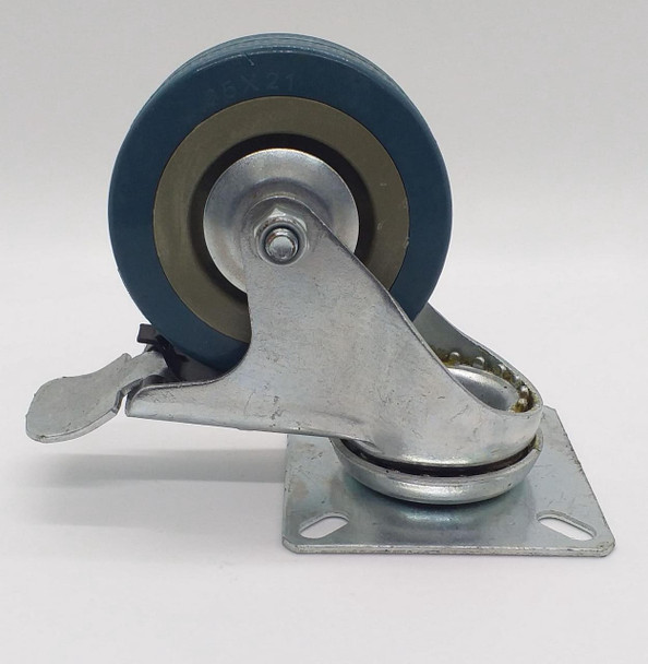 WHEEL COASTER 2 1/2" W/BRAKE SWIVEL GREY 65X21