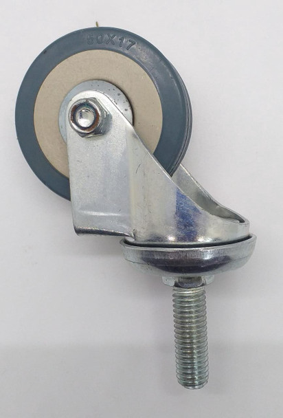 WHEEL COASTER 2" 50X17 SWIVEL GREY W/POLE