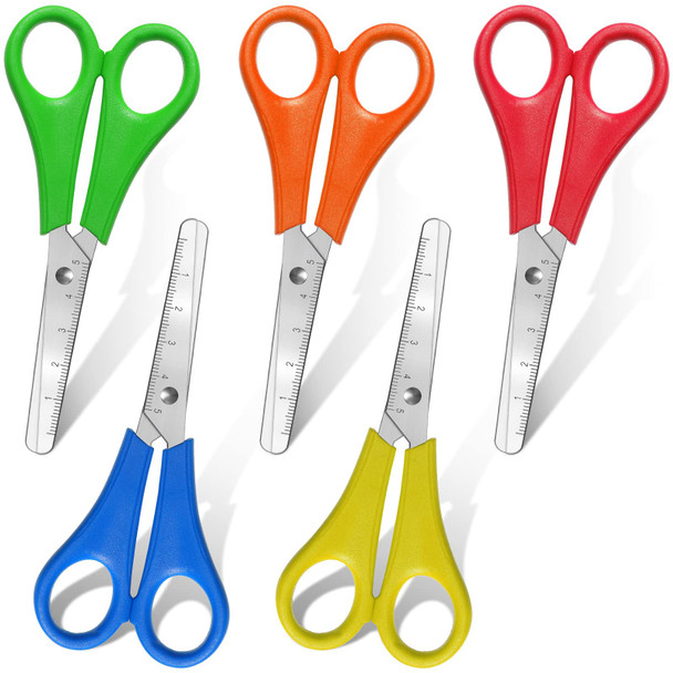 Stationery Scissors Kids Plastic Handle Blunt Tip