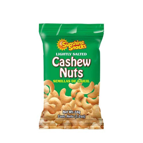 SUNSHINE SNACKS CASHEW NUTS LIGHTLY SALTED 28g 1oz