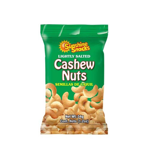 SUNSHINE SNACKS CASHEW NUTS LIGHTLY SALTED 28g 1oz
