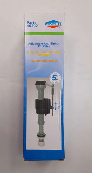 TOILET TANK ADJUSTABLE ANTI-SIPHON FILL VALVE EZ-FLO #40202