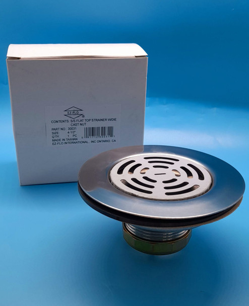 SINK WASTE EZ-FLO 30031  1 1/2" X 4 1/2" S/STEEL FLAT TOP