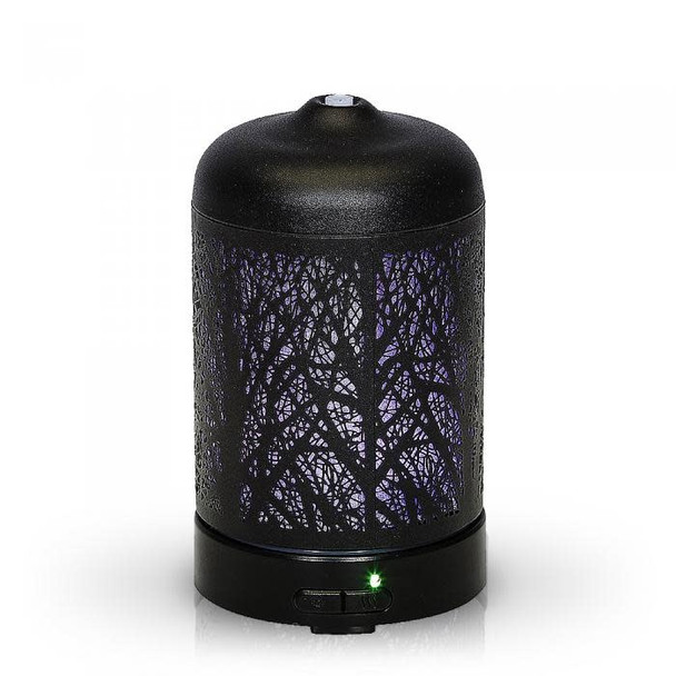 AROMAR OIL DIFFUSER ULTRASONIC BLACK GROVE WITH 7 COLOR LED LIGHTS 100ml 90321