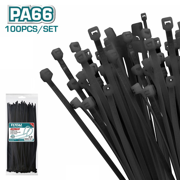 CABLE TIE 7.6 X 450MM TOTAL THTCTB45076 BLACK 100PCS PACK