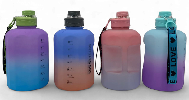 WATER BOTTLE 8025 TWO TONE PLASTIC 2200ML 14 X 26CM EXTRA LARGE
