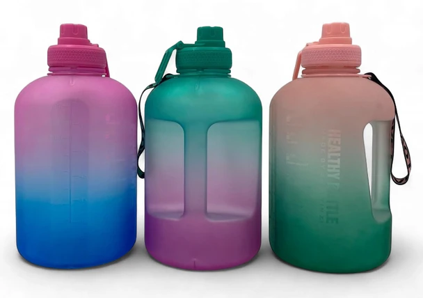 WATER BOTTLE YT-9915 TWO TONE PLASTIC 2200ML 15 X 28.5CM EXTRA LARGE