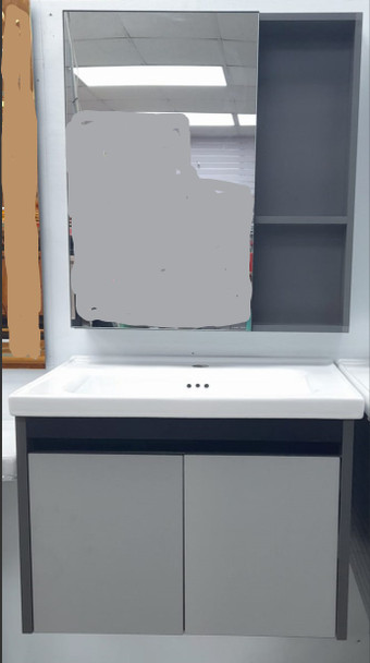 BATHROOM CABINET FLOATING STYLE #1121-60 WITH SINK AND MIRROR 810X470X470MM