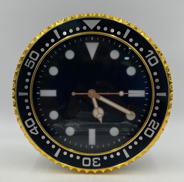CLOCK WALL 638-F GOLD BLACK