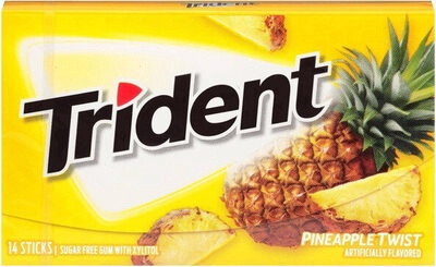 TRIDENT PINEAPPLE TWIST FLAVOR GUM SUGAR FREE 14-PIECES