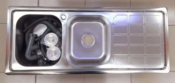 SINK D/BOWL S/DRAIN 47" X 20" X 7.5" W/WASTE NSC-2584