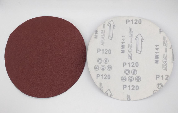 SAND DISC VELCRO 7" P120 WHITE BACK