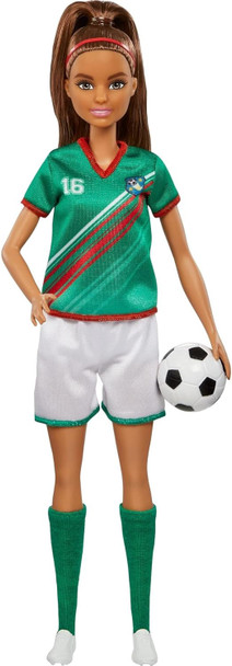 Toy Barbie Doll Soccer Player Brunette  / Blonde