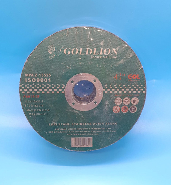 DISC 4 1/2" GOLDLION METAL CUTTING Z-13525 SOLD EACH