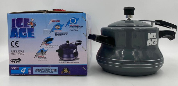 PRESSURE COOKER ICE AGE 4LT IAP-4 / Black / Black / Red Glossy / Mustered Yellow