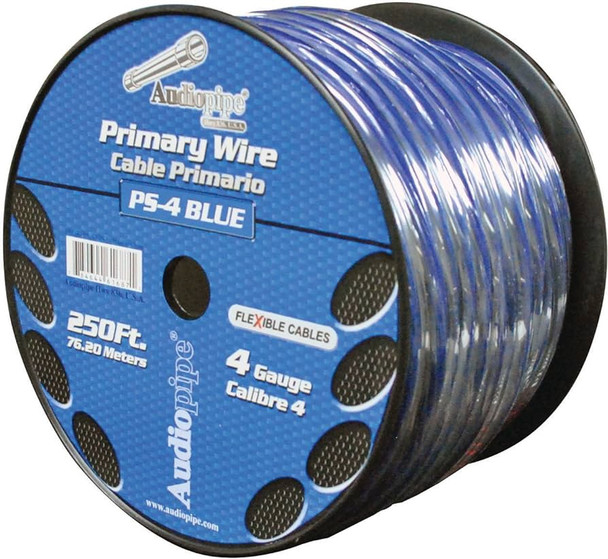 POWER CABLE CAR 4G PS-4-250 BLU AUDIO PIPE SOLD PER ROLL OF 250FT