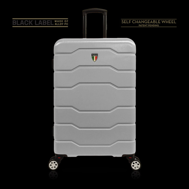LUGGAGE SUITCASE TUCCI Italy LARGE 30" IL CAMMINO T0126-30IN-SLV ABS HARD COVER 4 WHEEL SILVER