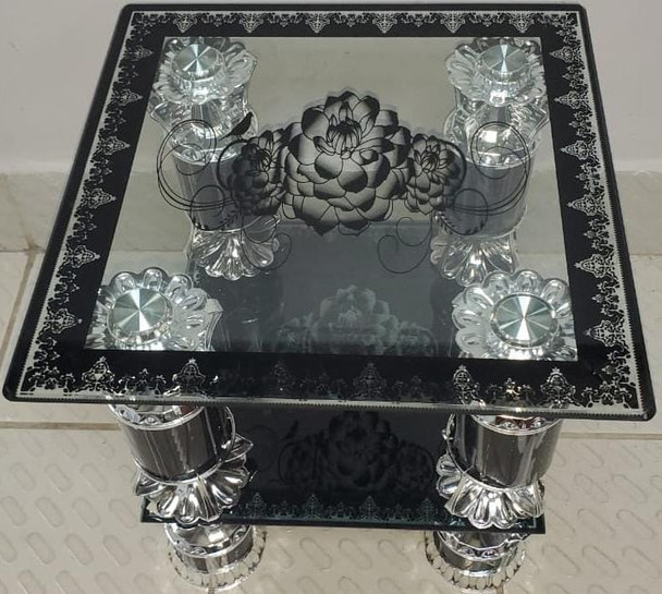 GLASS TABLE MODEL: 6 A+B 46X46X2 SMALL SQUARE