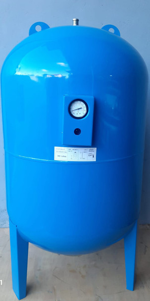PRESSURE TANK 300LT NSC-2447 BLUE ON STAND WITH GUAGE