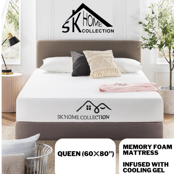 MATTRESS QUEEN SK HOME COLLECTION SKHC-F023-QUEEN 60" X 80" X 6" MEMORY FOAM INFUSED GEL COOLING IN BOX