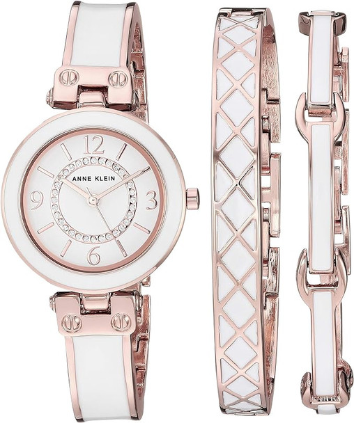 Watch Women Anne Klein Set Rose Gold White 3296WTST