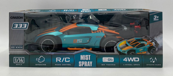 TOY CAR RC MIST SPRAY CRAZON 4WD SMOKING 333 1:14 SCALE 27MHZ REMOTE CONTROL 333-SC21142