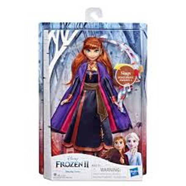 Toy Disney Frozen II Musical Singing Anna Doll Wearing Purple Light Up Dress