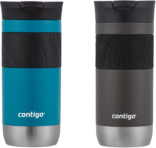 Travel Mug Contigo 2PCS PACK Snapseal Insulated Travel Mug, 16 oz Sake/Juniper
