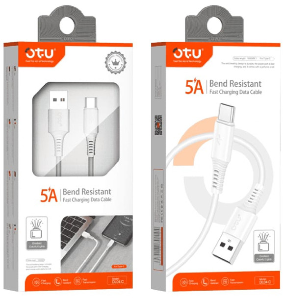 CHARGER CABLE USB OTU DL04-C TYPE-C 5A FAST CHARGING DATA CABLE BEND RESISTANT
