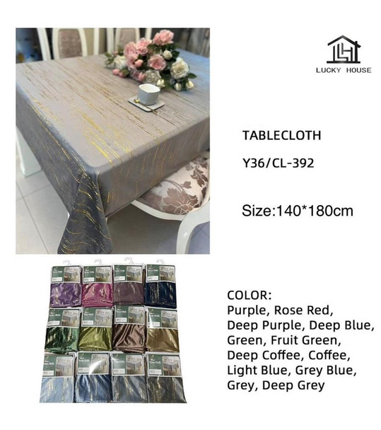 TABLE CLOTH Y36 CL-392 55" X 71" 140X180CM LUCKY HOUSE