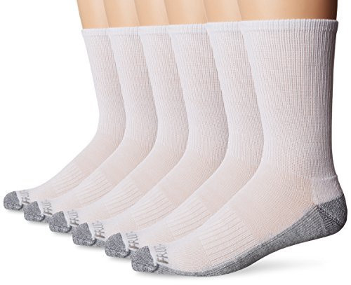 Clothing Fruit of the Loom Men's Essential 6 Pack Casual Crew Socks Arch Support