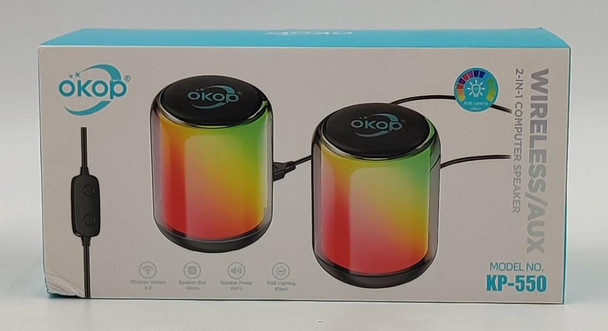 COMPUTER SPEAKER 2PCS OKOP KP-550 2IN1 WIRED WIRELESS AUX
