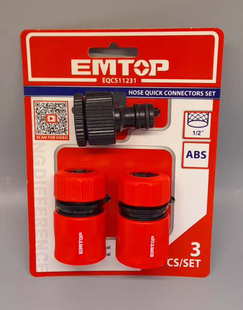 HOSE QUICK CONNECTORS SET 3PCS EMTOP