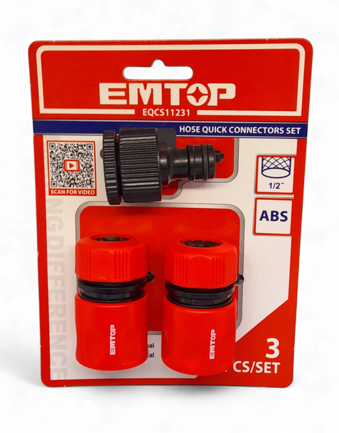 HOSE QUICK CONNECTORS SET 3PCS EMTOP