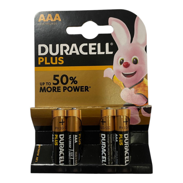BATTERY DURACELL SIZE AAA PLUS ALKALINE 4PCS PACK LR03/MN2400
