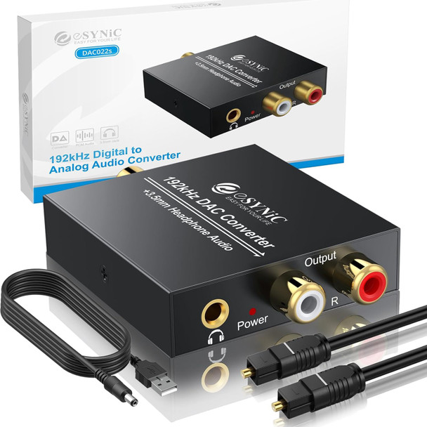 AUDIO CONVERTER OPTICAL TO RCA ESYNIC DAC022S 192K