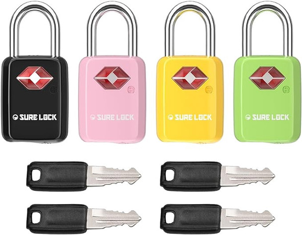 Travel Lock Sure Lock TSA 4pack Mini Multi color