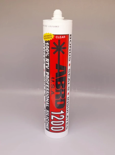 SILICONE ABRO 10 OZ CLEAR USA RED TUBE