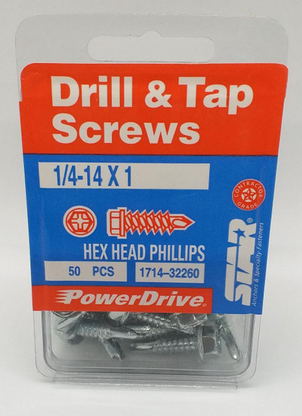 SCREWS DRILL & TAP 1/4-14X1 STAR 50PCS