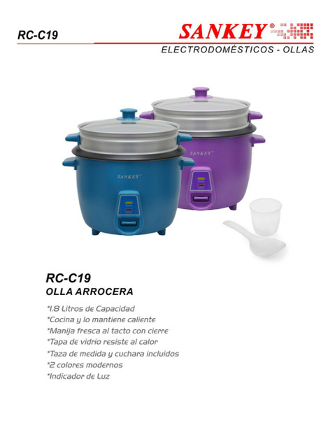 RICE COOKER SANKEY RC-C19 1.8L 10CUPS