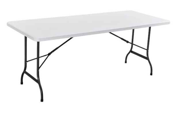 TABLE FOLDING PLASTIC WHITE AC-C180 6FT STRAIGHT RECTANGLE 70" X 29.5" X 29"